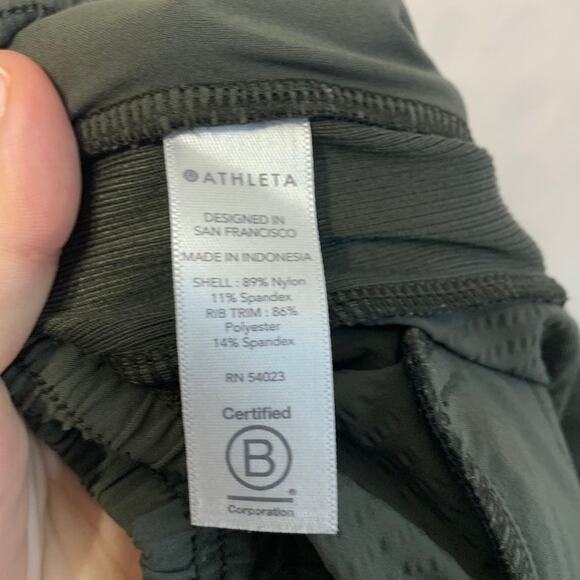 Athleta Textured Brooklyn Jogger Pants Women's Sz 2 Mountain Olive Athleisure - Picture 5 of 6